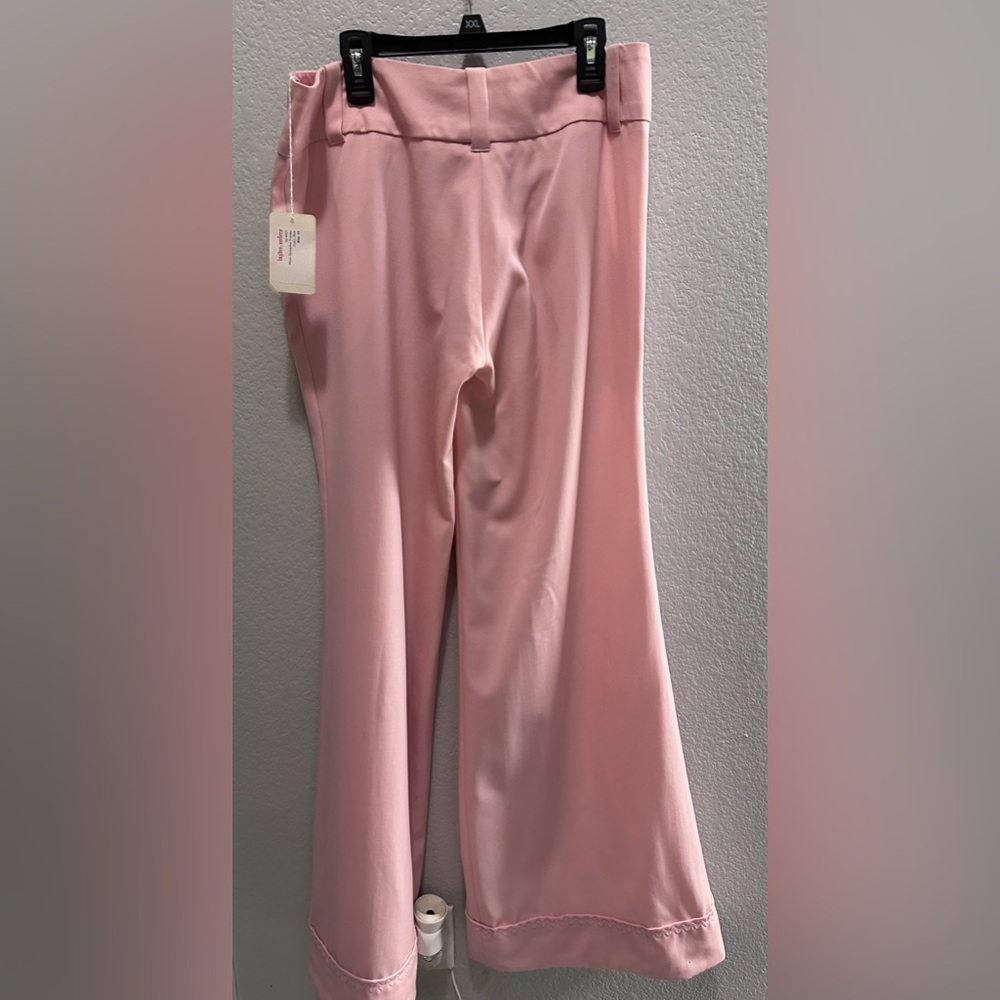INGWA MELERO Light Pink Wide Leg Bell Bottom Wool Garbadine Trousers NWOT $350 - Picture 3 of 7